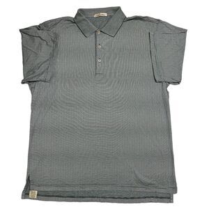 Peter Millar Polo Shirt Men XL Green Geometric Golf Double Mercerized Cotton